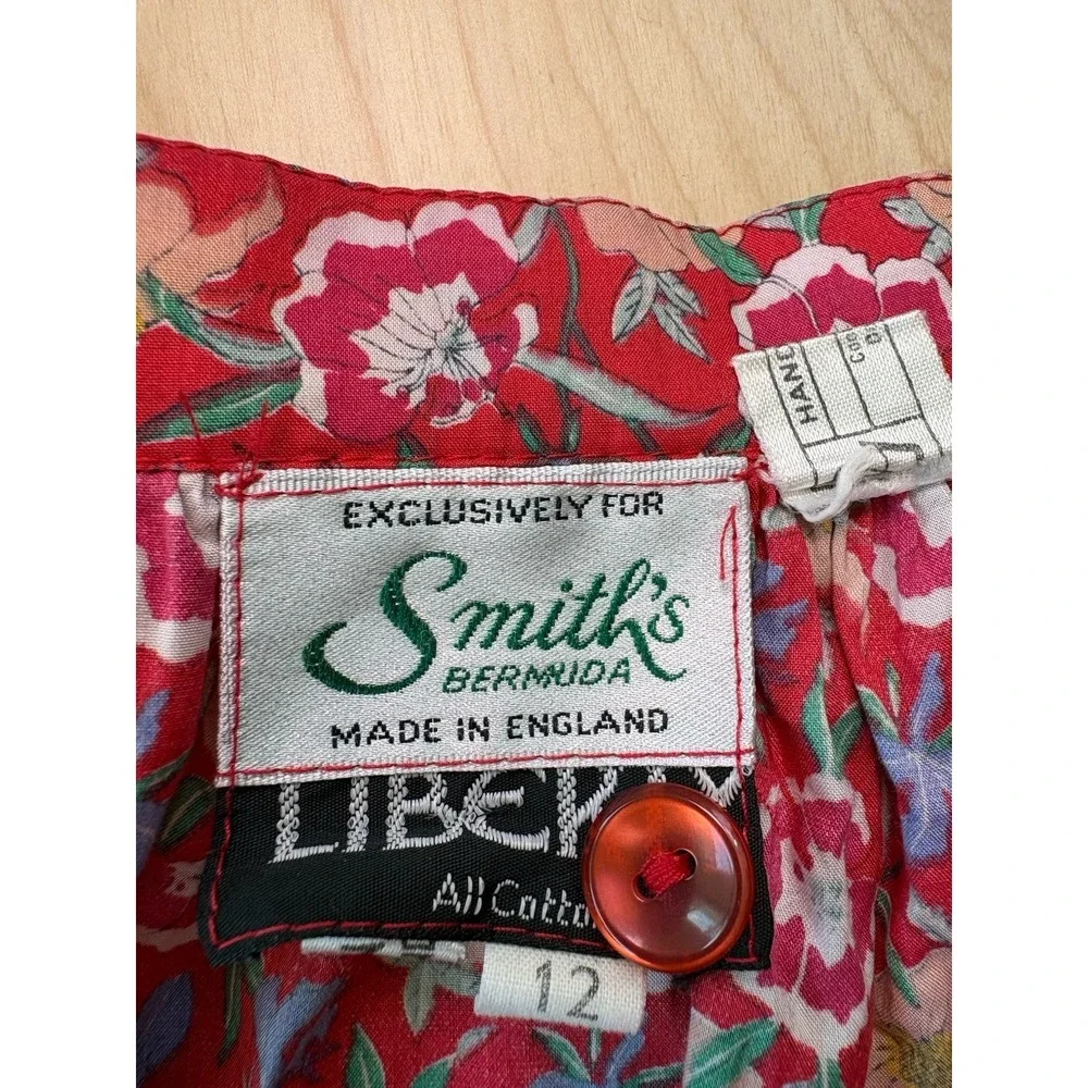 liberty Red Floral Midi Skirt
